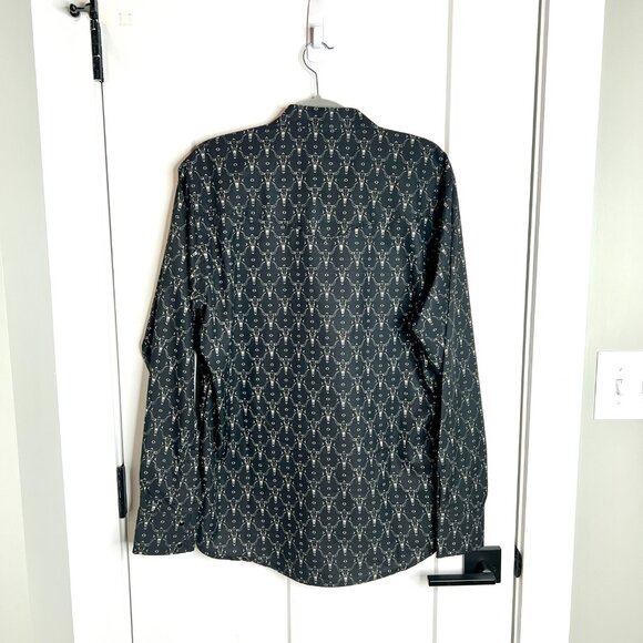 The American West Men's Black Snap Button Down Longhorn Novelty Print NWT L - Picture 4 of 5